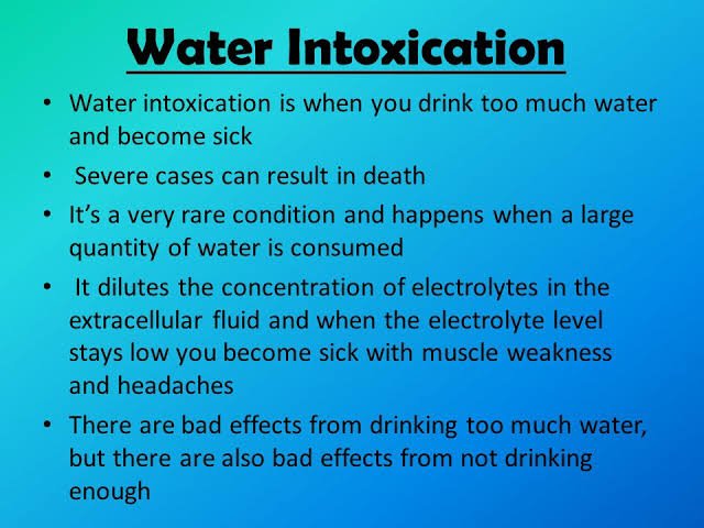 Dancers of drinking excessive water 