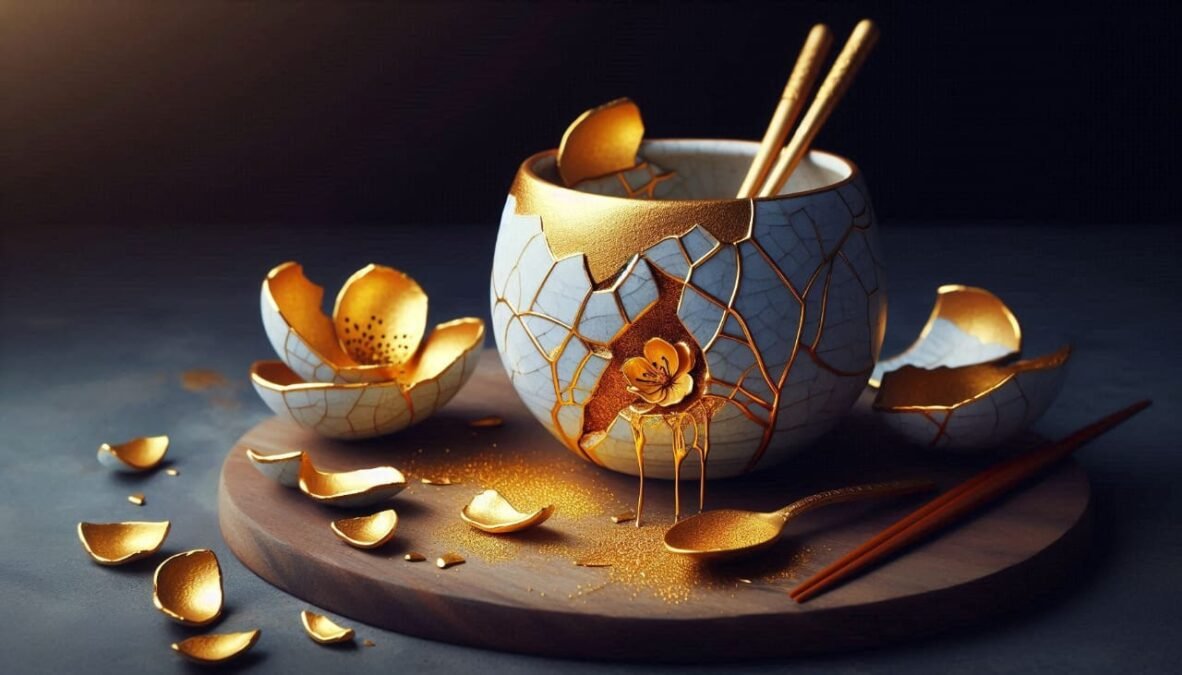 Kintsugi: Repair with Gold
Kintsugi is the art of repairing broken pottery with gold, highlighting its history rather than hiding it. This philosophy encourages us to accept our emotional scars as part of our journey, reducing self-critical thoughts.How to practice:Journal about past challenges and how they’ve shaped you.
Reframe setbacks as opportunities for growth.Kintsugi: Repair with Gold
Kintsugi is the art of repairing broken pottery with gold, highlighting its history rather than hiding it. This philosophy encourages us to accept our emotional scars as part of our journey, reducing self-critical thoughts.How to practice:Journal about past challenges and how they’ve shaped you.
Reframe setbacks as opportunities for growth.