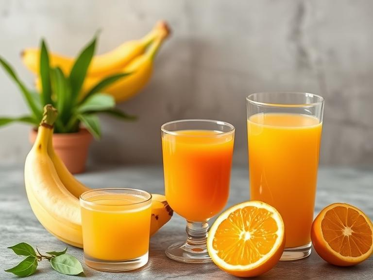 Banana and orange