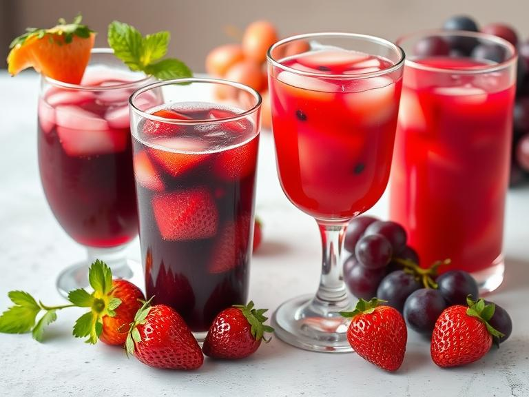 Strawberries and grapes