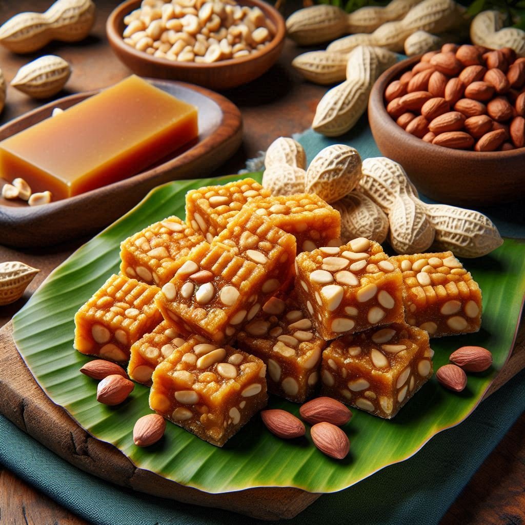 Groundnut Chikki (Peanut Brittle with Jaggery)