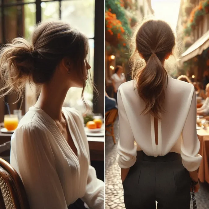 The low messy ponytail 