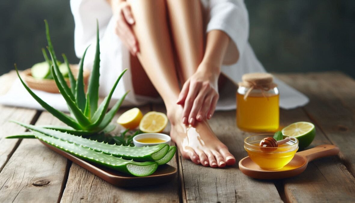 Aloe Vera and Lemon Juice Foot Mask